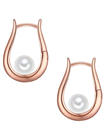 Yokoamii Ohrringe aus Metall-Legierung mit Muschelkernperle in roségold