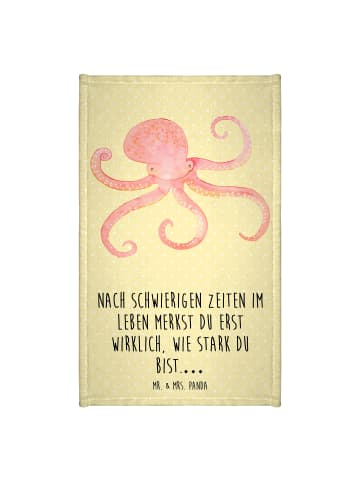 Mr. & Mrs. Panda Handtuch Tintenfisch mit Spruch in Gelb Pastell
