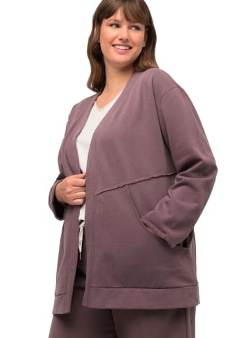 Ulla Popken Sweatjacke in dunkles taupe