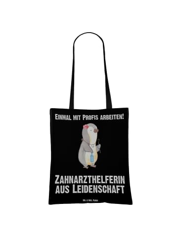 Mr. & Mrs. Panda Tote Bag Zahnarzthelferin Leidenschaft mit Spruch in Schwarz