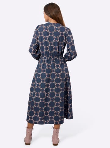 WITT WEIDEN Webkleid in rauchblau-rosenholz-bedruckt