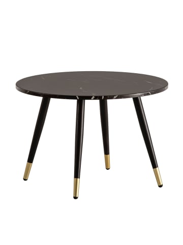 KADIMA DESIGN Couchtisch 60x60x41 cm mit Marmor Optik Modern, Design in Schwarz