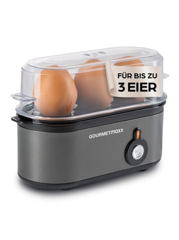 Gourmetmaxx GOURMETmaxx Design-Eierkocher für 3 Eier mit Messbecher & Eierstecher - kompakt