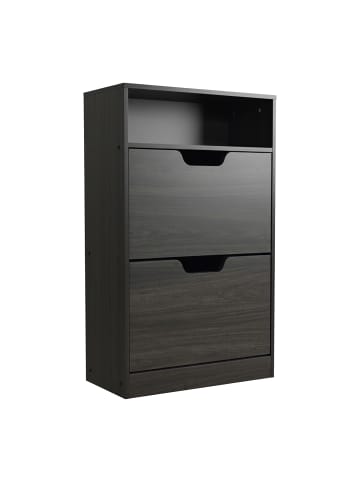 relaxdays Schuhschrank in Grau - (B)80 x (H)102 x (T)24 cm