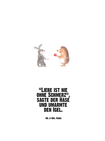Mr. & Mrs. Panda thermos trinkflasche Hase Igel mit Spruch in Weiß