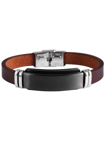 Adeliás Herren Armband aus Leder 21,5 cm in braun
