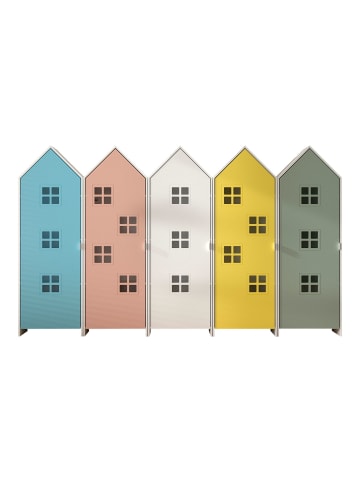 58 aufm Kessel REGALSCHRANK Set Kania 288x37x171 MDF Weiß /Bunt