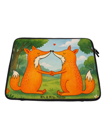 Mr. & Mrs. Panda Laptop Tasche Füchse Liebe Design ohne Spruch in Weiß