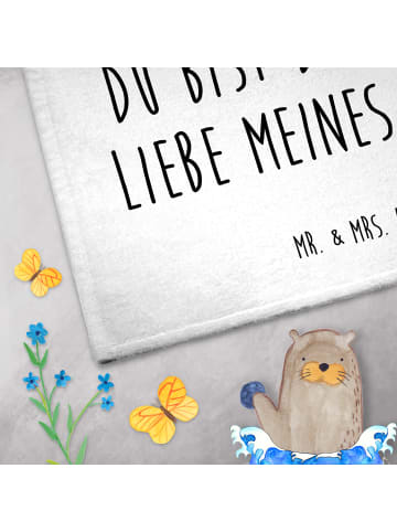 Mr. & Mrs. Panda Handtuch Giraffe Kind mit Spruch in Weiß