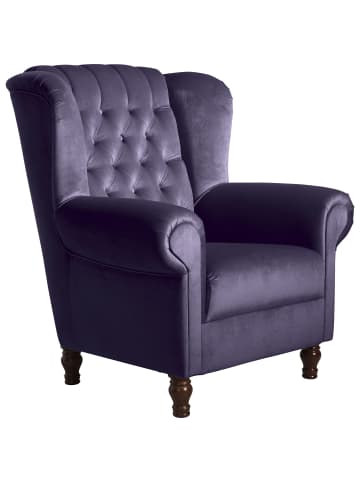 others OHRENBACKENSESSEL Katreen Bezug Samtvelours Buche nussbaum dunkel / purple