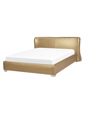 Beliani 2-tlg Doppelbett PARIS in Gold/Silber