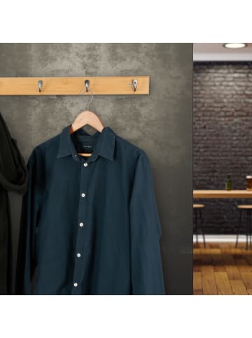 relaxdays Hakenleiste 4 Haken in Natur