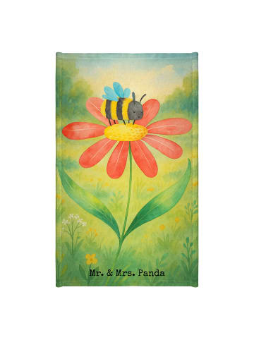 Mr. & Mrs. Panda Handtuch Hummel Blume Design ohne Spruch in Weiß