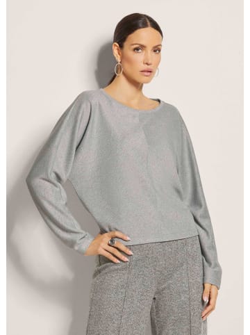 MADELEINE Langarm-Shirt mit Glanz-Effekt in silberfarben / grau