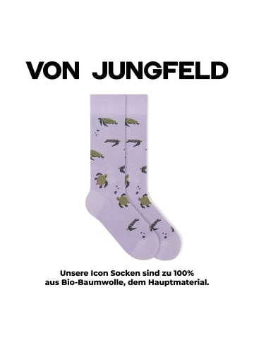 von Jungfeld Gemusterte Socken Signature Icons in Turtle - Pastel Lilac