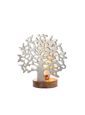 GILDE Tischleuchte "Lebensbaum" in Silber - H. 31 cm