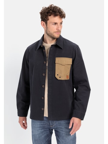 Camel Active Overshirt aus reiner Baumwolle in Nachtblau