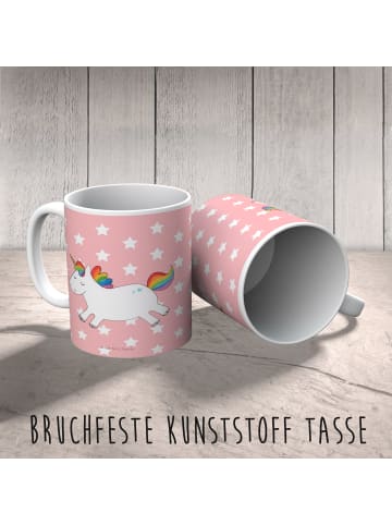 Mr. & Mrs. Panda Kindertasse Einhorn Happy ohne Spruch in Rot Pastell