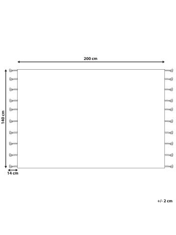Beliani Kurzflor KHOURIBGA in Weiß/Schwarz - (W) 140 x (H) 2 x (L) 200 cm