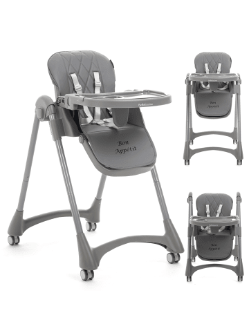 BeBelissimo Kinderhochstuhl, Babystuhl, Kombihochstuhl - Bon Appetit in Hellgrau
