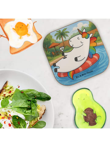 Mr. & Mrs. Panda Untersetzer für Gläser Einhorn Blümchentail Design ... in Weiß