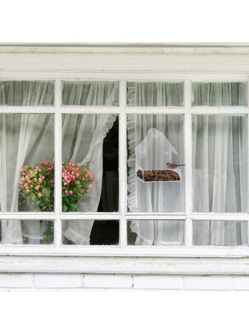 relaxdays 3x Fenster-Vogelfutterhaus in Transparent - (B)15 x (H)15 x (T)7 cm