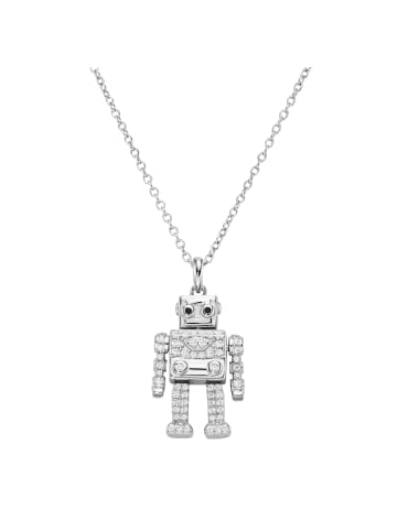 Giorgio Martello Milano Kette Anhänger "Roboter" Mit Zirkonia in Silber