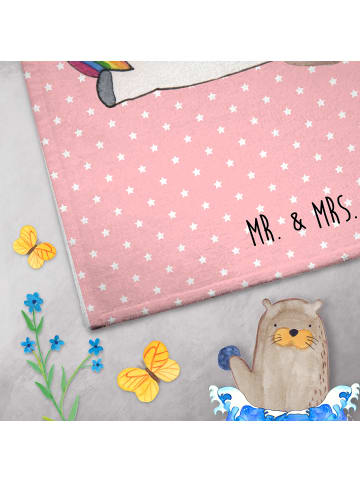 Mr. & Mrs. Panda Handtuch Einhorn Näherin ohne Spruch in Rot Pastell