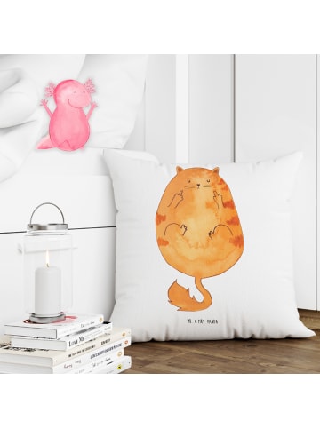 Mr. & Mrs. Panda Kissen 40x40 Katze Frühaufsteher ohne Spruch in Weiß