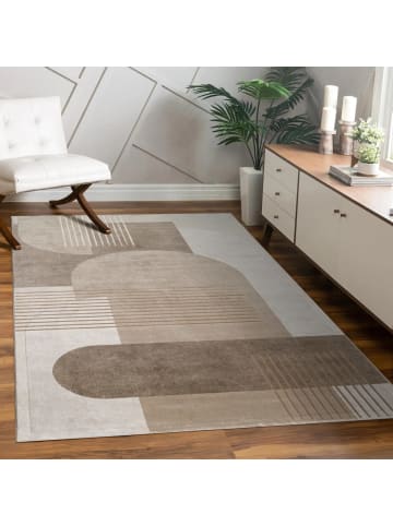 KADIMA DESIGN Teppich Kurzflor Abstrakt Wohnzimmer in Beige