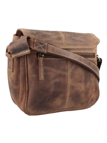 Greenburry Vintage Umhängetasche Leder 20 cm in brown