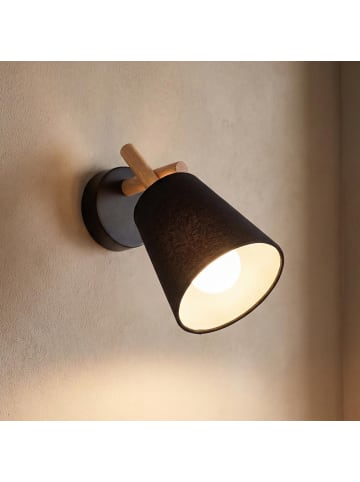 Licht-Erlebnisse Wandlampe (B)13 x (H)23 cm in Helles Holz Schwarz