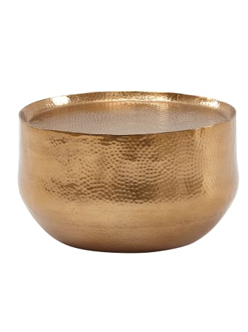 KADIMA DESIGN Couchtisch Aluminium 60x60x35 cm Wohnzimmertisch Hammerschlag in Gold
