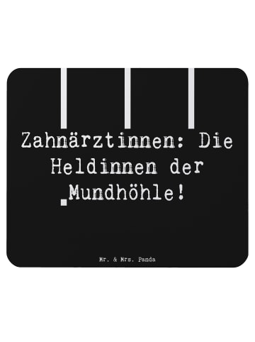 Mr. & Mrs. Panda Mouse Pad Spruch Zahnärztin Heldin mit Spruch in Schwarz
