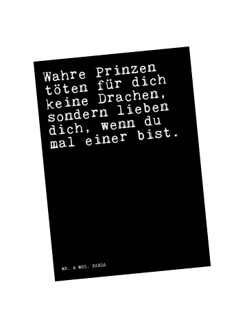 Mr. & Mrs. Panda Wanddeko Wahre Prinzen töten für... mit Spruch in Schwarz