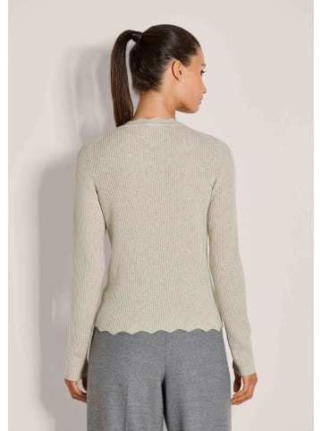 MADELEINE Leichter Viskosepullover mit gewelltem Saum in silbergrau / melange