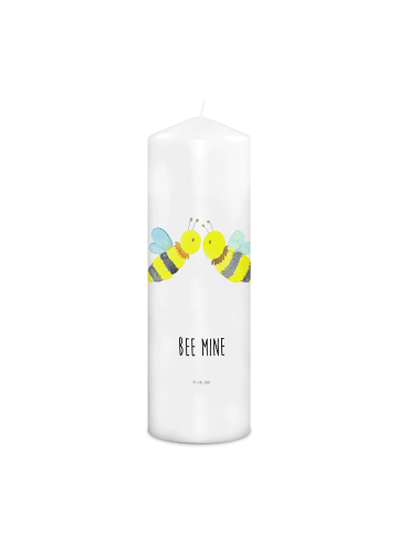 Mr. & Mrs. Panda Kerze Biene Liebe mit Spruch in Weiß