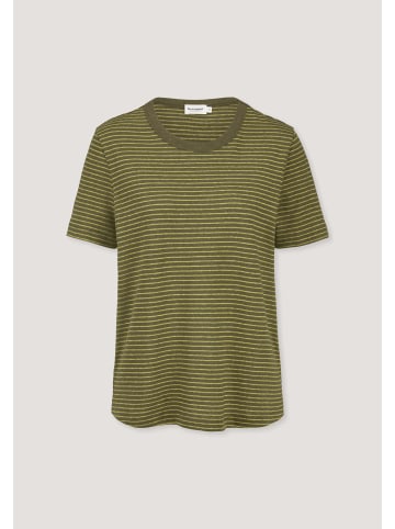 Hessnatur Streifen T-Shirt Relaxed in goldoliv