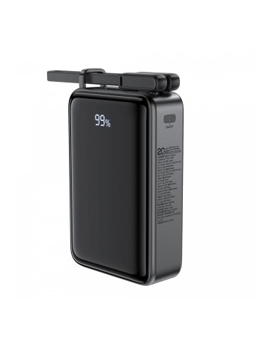 COFI 1453 Externer Akku PD 67W 20000mAh Powerbank mit integriertem Kabel in Schwarz
