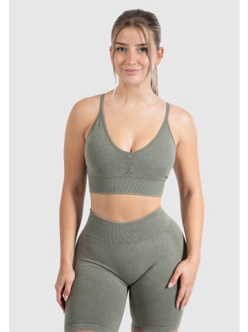 SMILODOX Sport BH Batik Acid Vera Scrunch in Olive