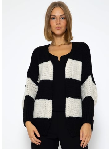 SASSYCLASSY Oversize Strick-Cardigan in Offhwite, Schwarz