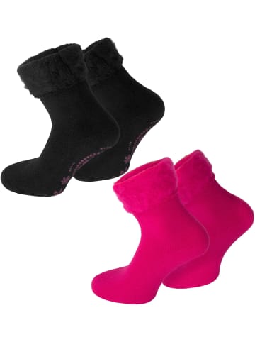 normani 2 Paar Kuschelsocken Dream in Schwarz/Pink