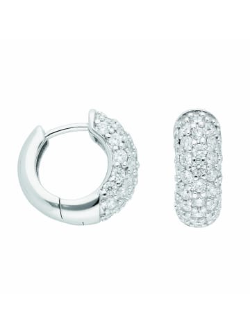 Adeliás Damen 925 Silber Ohrringe / Creolen mit Zirkonia Ø 16,1 mm in silber