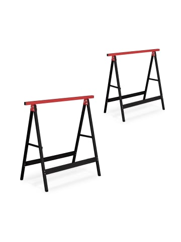 relaxdays 2 x Arbeitsbock in Schwarz/ Rot