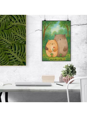 Mr. & Mrs. Panda Kunstdruck Bären Liebe Design ohne Spruch in Weiß