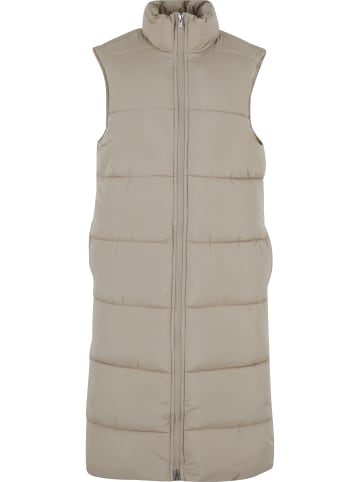 Urban Classics Urban Classics Damen Ladies Long Puffer Vest in wetsand