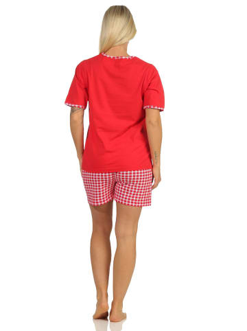 NORMANN Shorty Pyjama Schlafanzug kurzarm Katzen - 65234 in rot