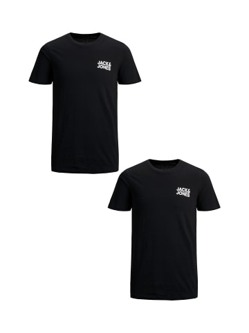 Jack & Jones 2er-Set Plus Size T-Shirt Logo in Schwarz-Weiß