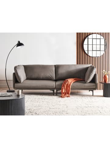 Beliani 3-Sitzer Sofa REVSNES in Braun/Schwarz - (W) 242 x (H) 86 x (L) 81 cm