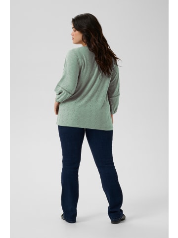 KAFFE curve Langarm-Bluse KCtara in Green Bay CC.
